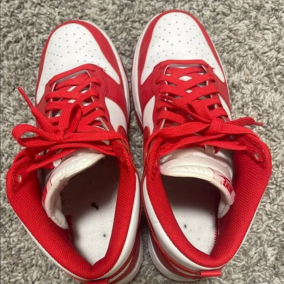 Nike Red and White High-Top Sneakers - Picture 6 of 6